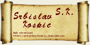 Srbislav Košpić vizit kartica